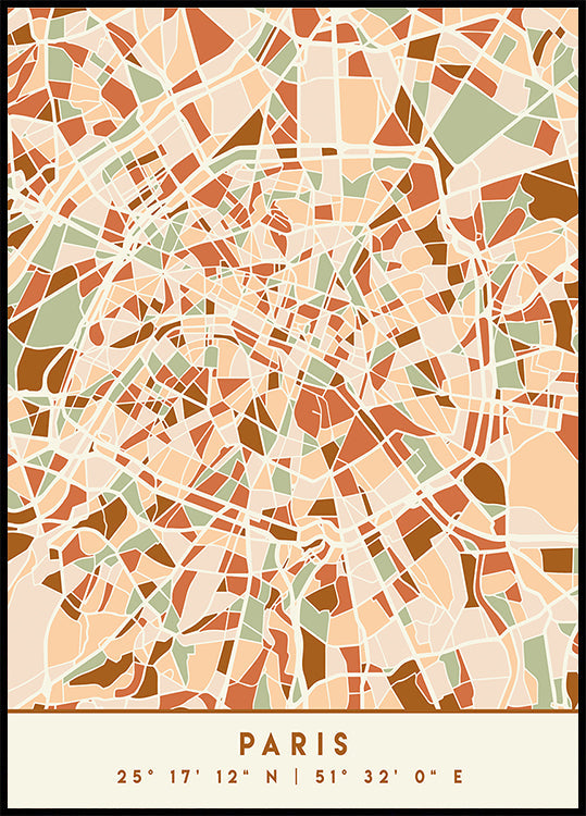 Mapas negros Tonos tierra 64 Póster