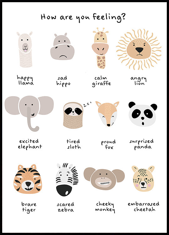 Impresión de emociones de meditación calmante para niños 1 Póster