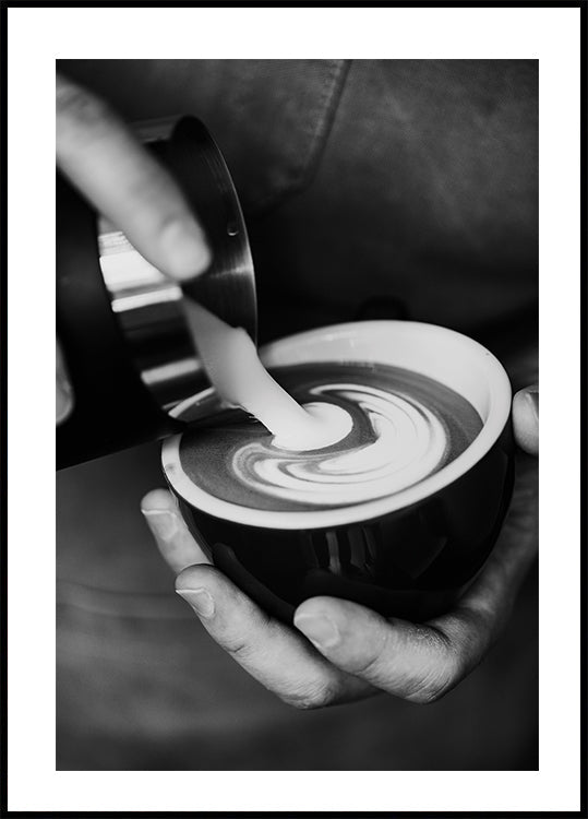 Barista Prepares Latte Coffee Plakat - Posterbox.dk