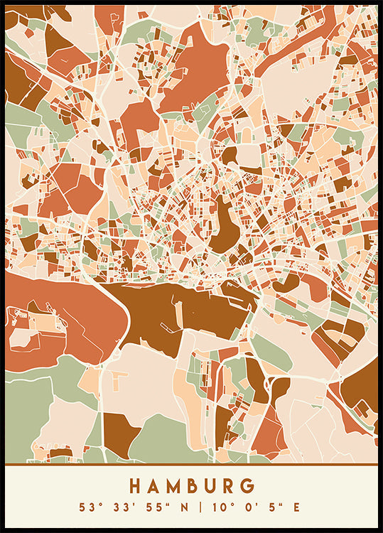 Mapas negros Tonos tierra 31 Póster