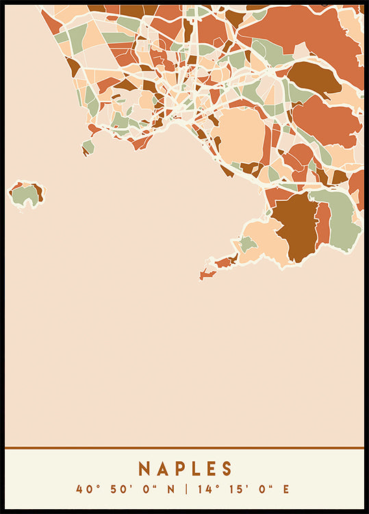 Mapas negros Tonos tierra 58 Póster