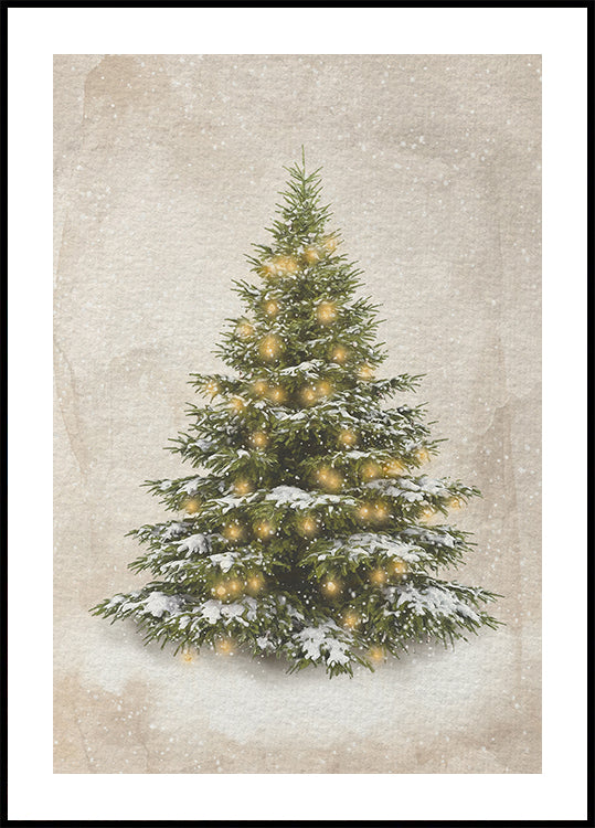 Póster Árbol de Navidad vintage