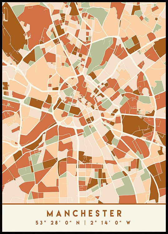 Mapas negros Tonos tierra 45 Póster