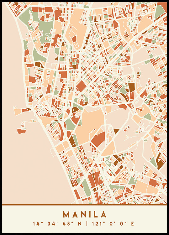 Mapas negros Tonos tierra 46 Póster