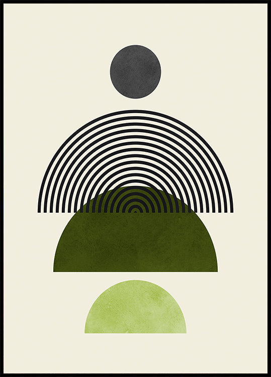 Líneas y círculos 4 Póster