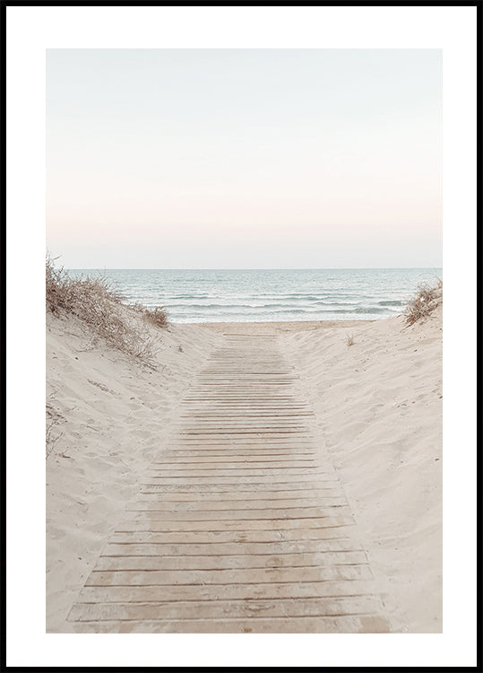 Póster Camino de madera a la playa 