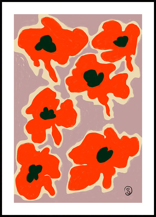 Flores de amapola vibrantes