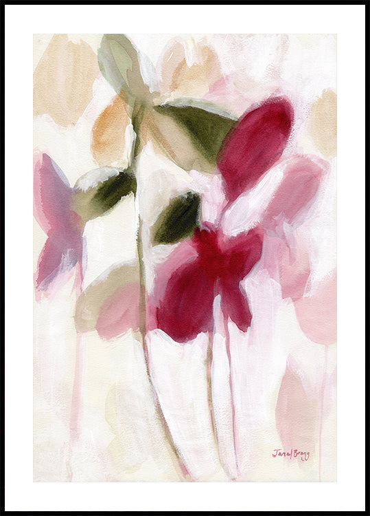 Botánico en violeta y oro Póster