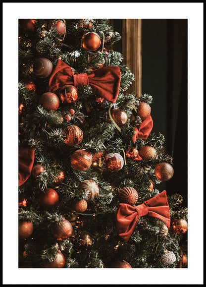 Póster de árbol de Navidad decorado