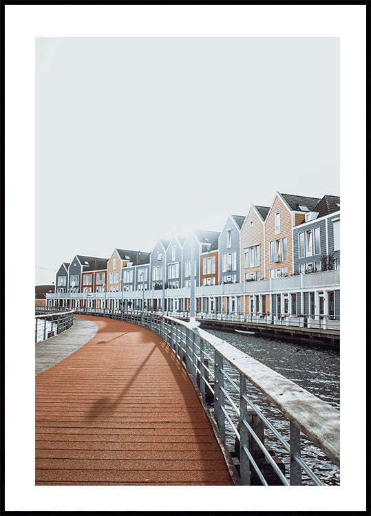 Colorful Houses At The Rietplas In Houten Plakat - Posterbox.dk