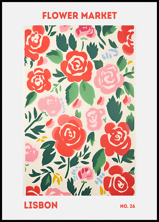 Póster Mercado de flores de Lisboa
