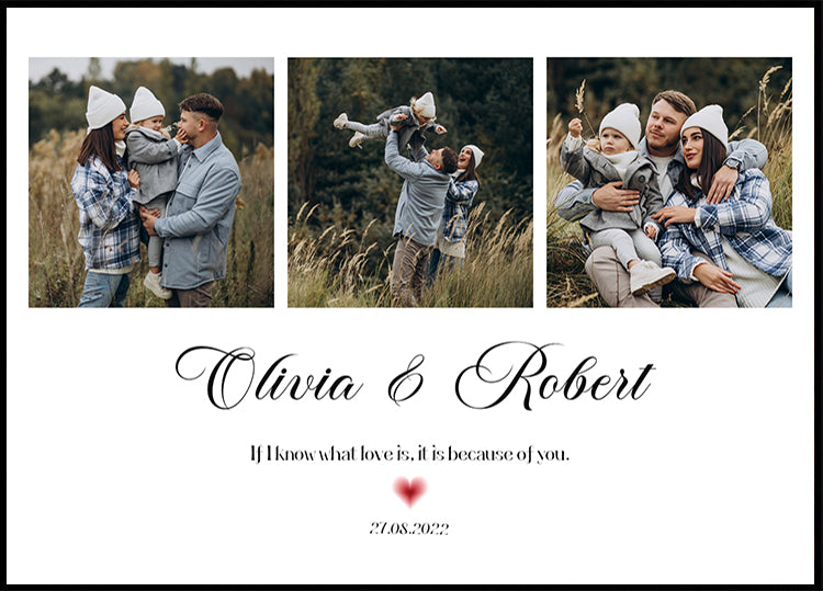 Nuestro collage de fotos familiares de amor Póster