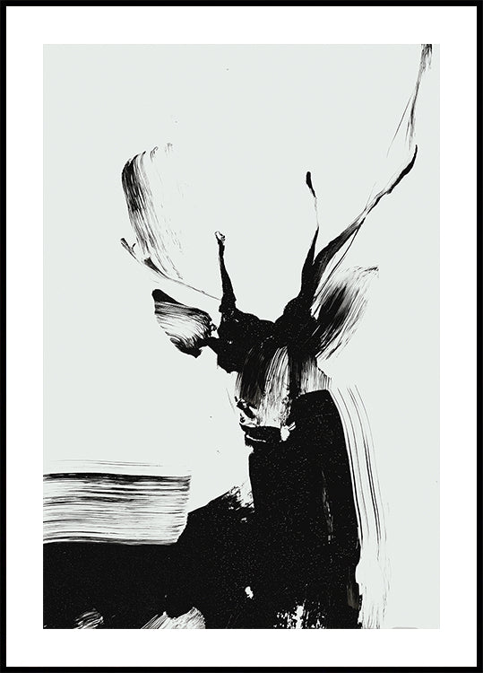 Pincelada De Ciervo En Póster