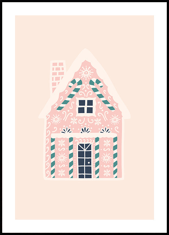 Póster Casa de pan de jengibre de Navidad