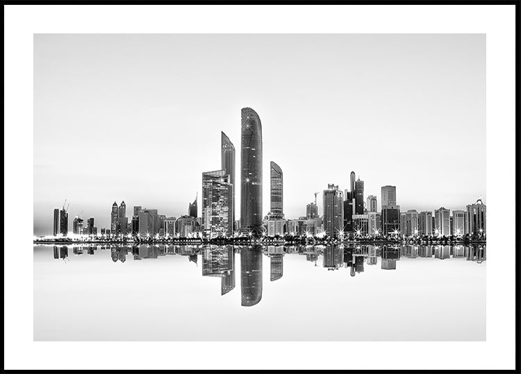 Reflexión urbana de Abu Dhabi Póster