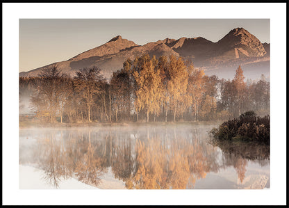 Póster Reflexión de otoño brumoso