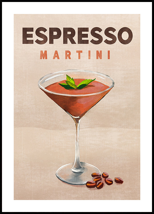 Póster Decoración de bar de cócteles Espresso Martini