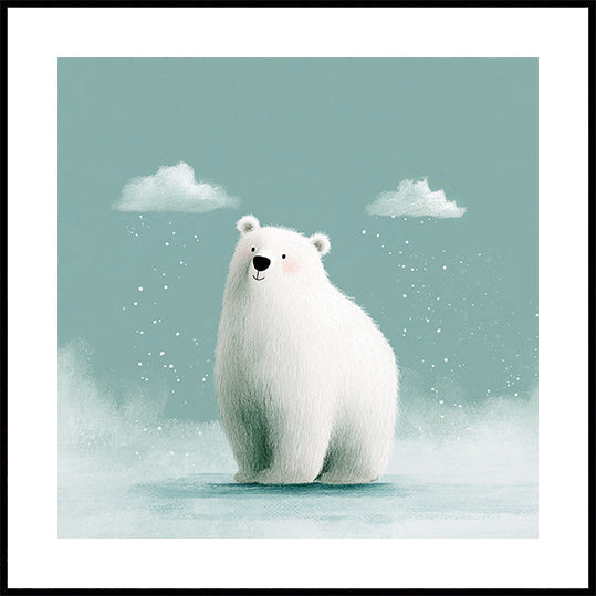 Póster Oso polar feliz