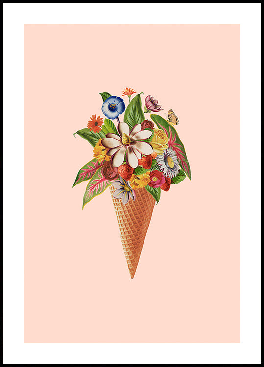 Helado botánico rosa Póster