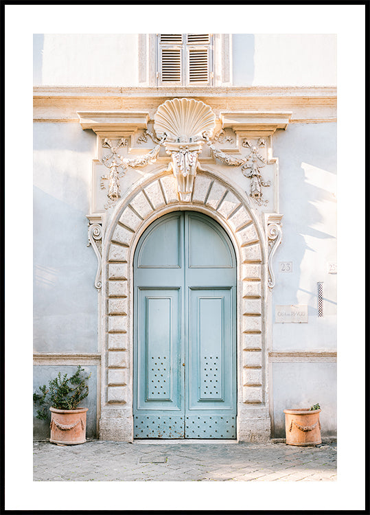 Tonos azules de Roma - fotografía de viajes a Italia Póster