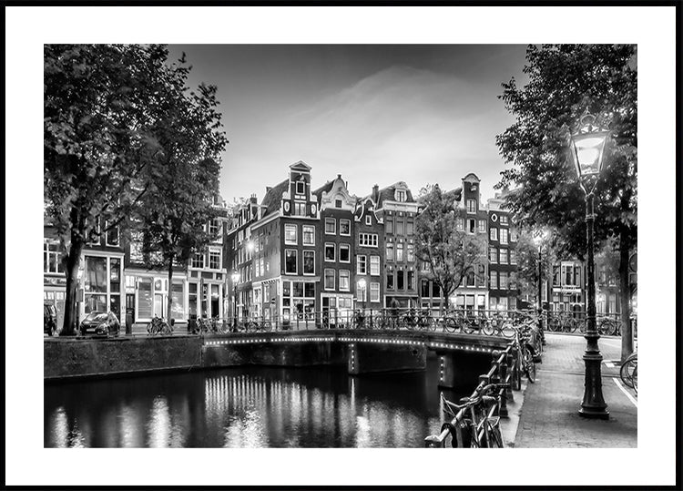 AMSTERDAM Impresión idílica de Single - Monochrome Póster