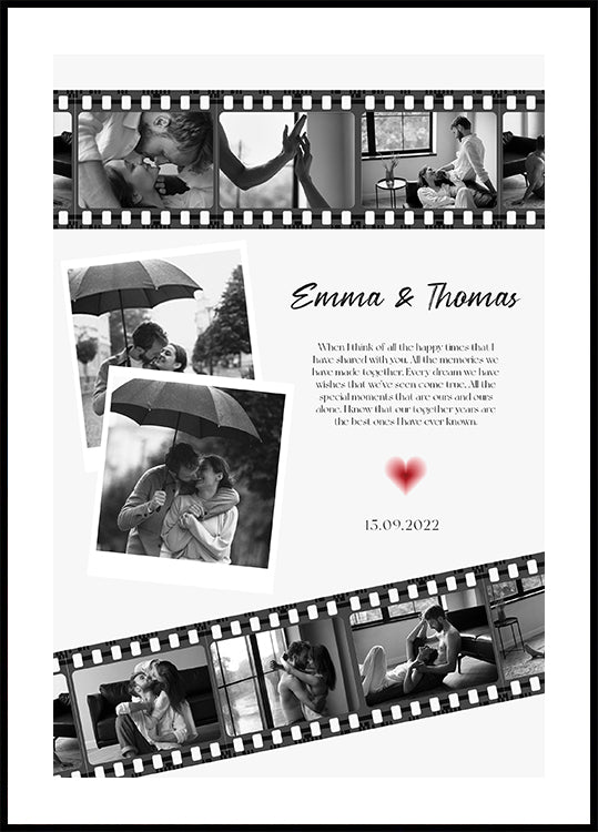 Collage de fotos de película de aniversario Póster