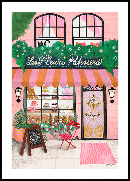 Póster Frente de la tienda de panadería