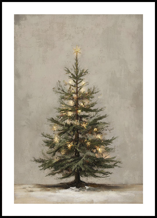 Póster Árbol de Navidad vintage