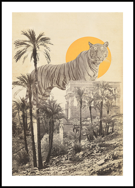 Tigre gigante en ruinas