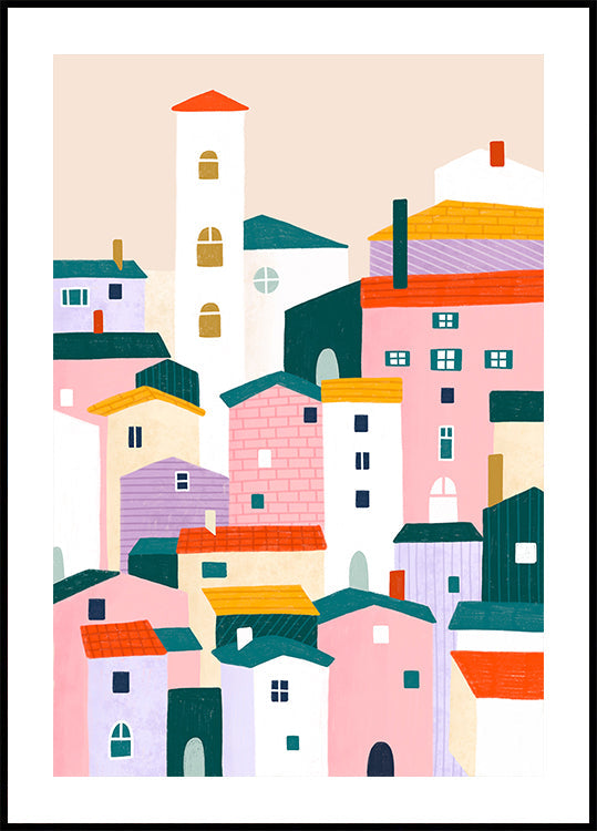 Escena colorida del pueblo