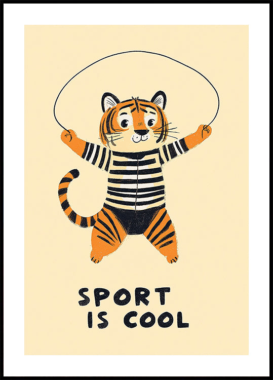 Diversión del tigre saltando