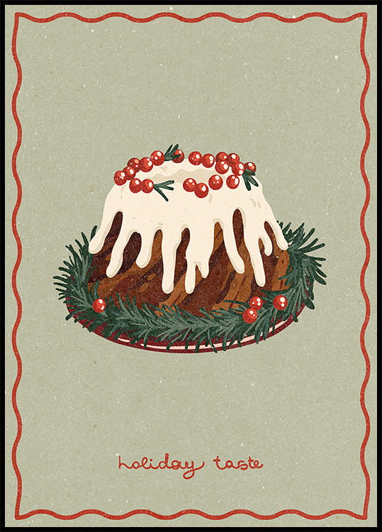 Pastel de Navidad. Póster Sabor navideño