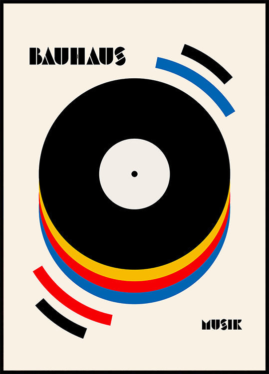 Ilustración retro de música Bauhaus Póster