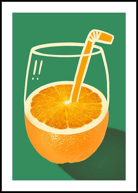 Póster Naranja vibrante inteligentemente ilustrado