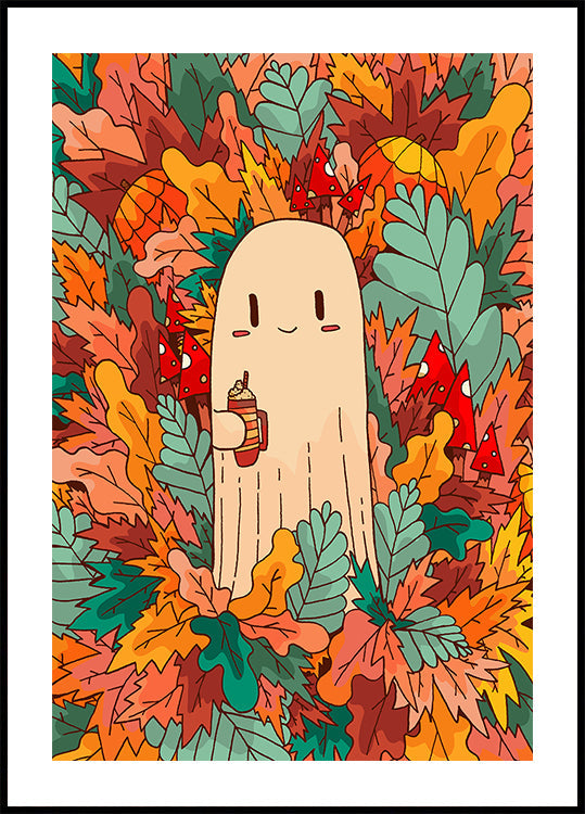 Un fantasma y café Póster
