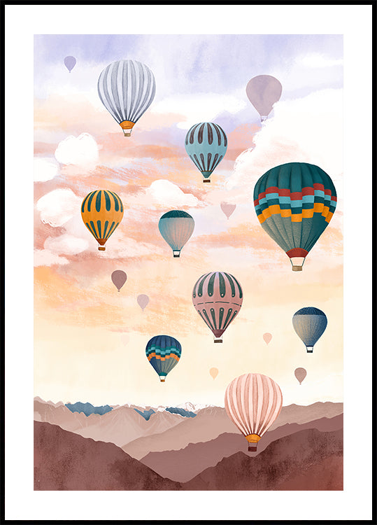 Cielo en globo aerostático Póster