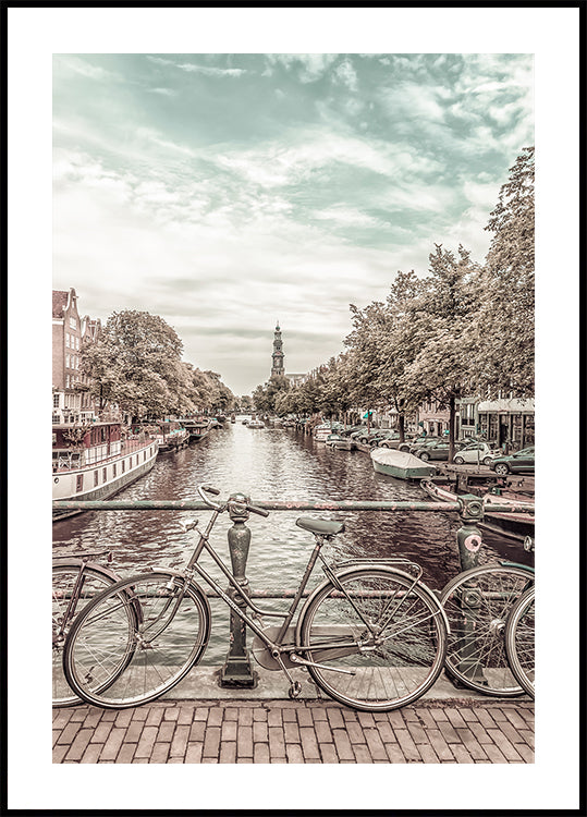 Ámsterdam típica | estilo urbano vintage Póster