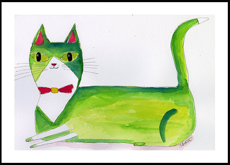 El gato verde Póster