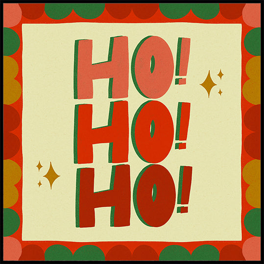 Ilustración festiva de Navidad Ho Ho Ho (NUEVO)