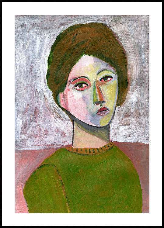 La mujer del suéter verde.