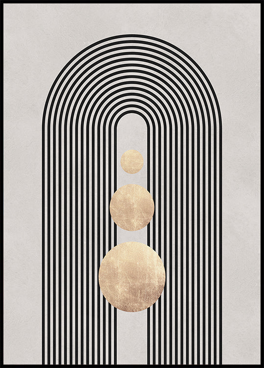 Líneas y círculos 19 Póster