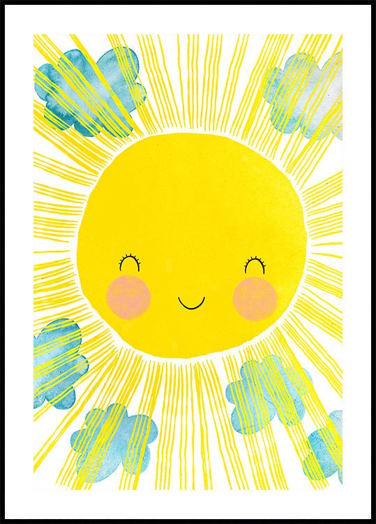 Felicidad de sonrisa soleada Póster