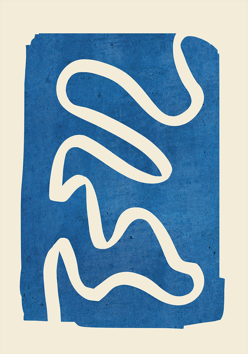 Póster Azul mínimo abstracto geométrico