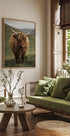 Highland Cow Near a Mountain Plakat - Posterbox.dk