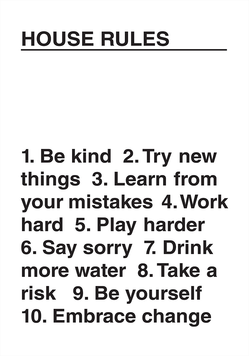 Póster Reglas de la casa