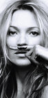 Kate Moss Mustache Mimicking Plakat - Posterbox.dk
