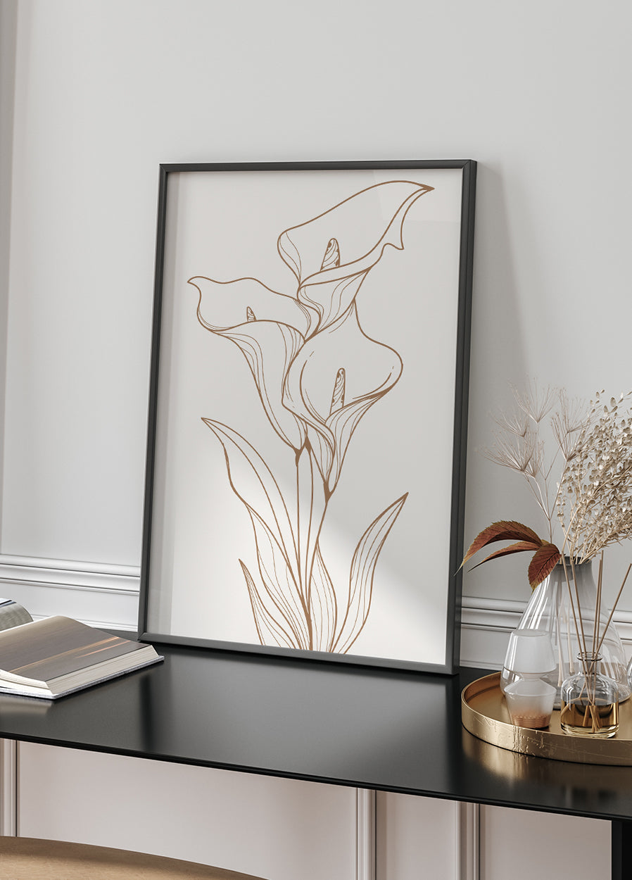 Line Art Flower No. 2 Plakat - Posterbox.dk