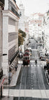 Lisbon Street With A Train Plakat - Posterbox.dk