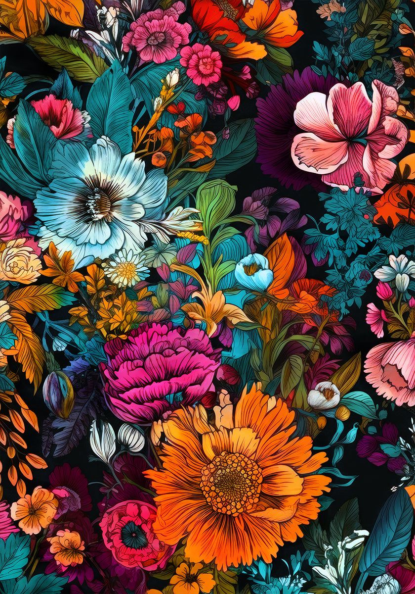 Póster Flores del prado 6