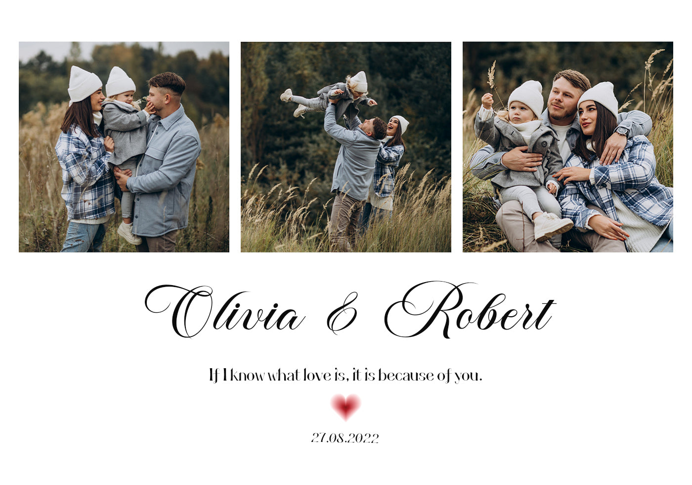 Nuestro collage de fotos familiares de amor Póster